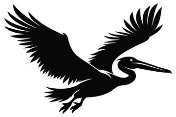 Fototapeta premium Pelican silhouette Vector illustration