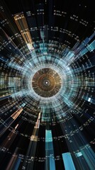 This vibrant abstract image features a dynamic burst of digital light in a circular motion, evoking a sense of speed and innovation.