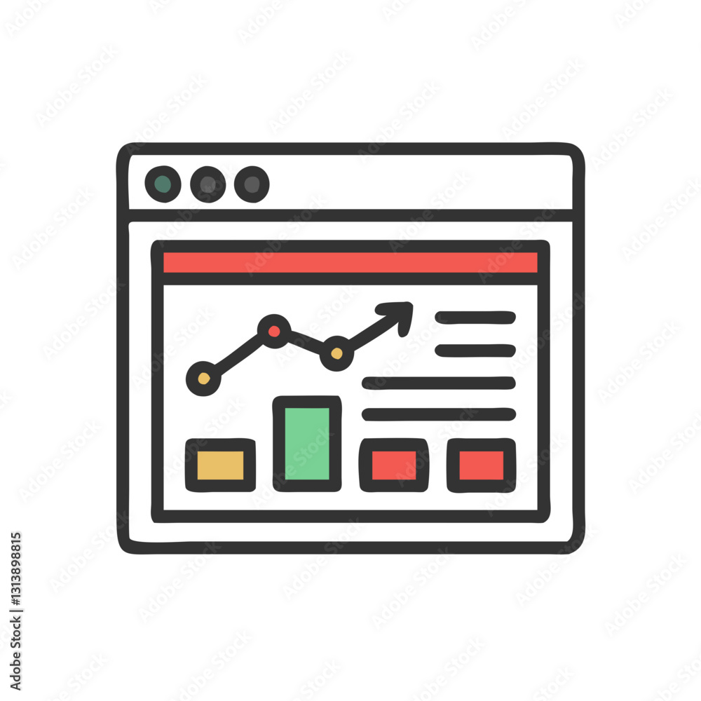 Poster data analytics dashboard with graph and statistics