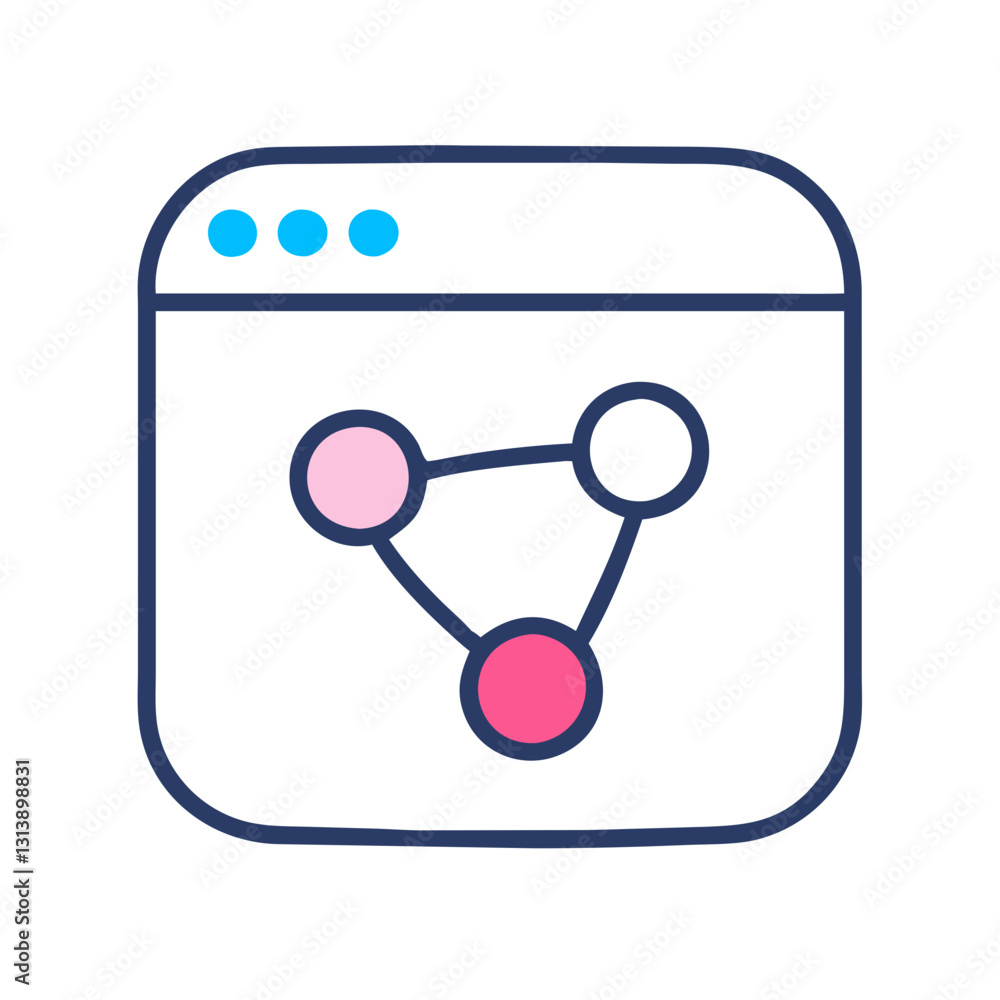 Poster website network connection with linked nodes
