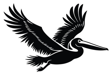 Obraz premium Pelican silhouette Vector illustration