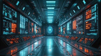 Futuristic spaceship corridor