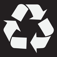 recycle symbol on a black background