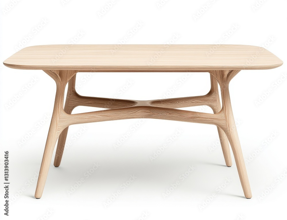 Poster an outline perspective view of a basic table with dashed hidden lines, illustrated in 3d, ideal for 