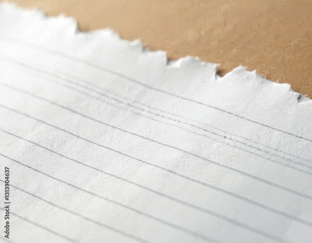 Aufkleber kraft paper background with torn lined notebook page on top. note background with message, design, s
