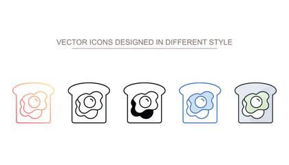 Toast And Egg icon design with white background stock illustration