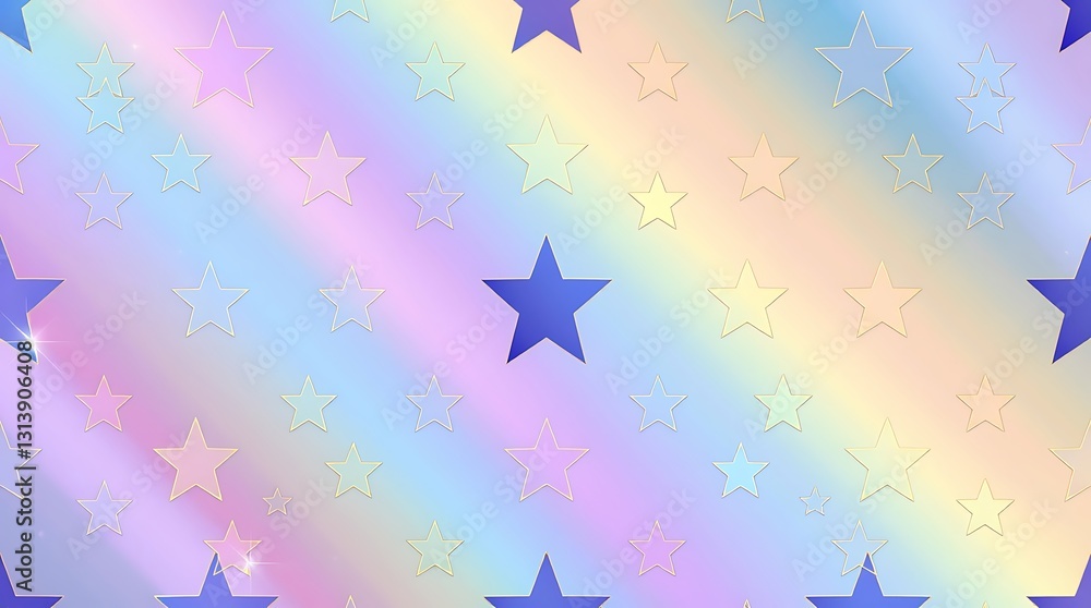Poster starry sky: a vibrant and dreamy star-patterned background, showcasing an array of celestial motifs 