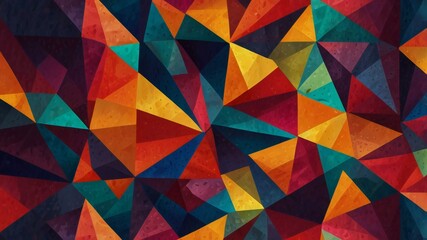 Obraz premium An eyecatching and colorful abstract geometric design that showcases dynamic triangular shapes and vibrant gradients