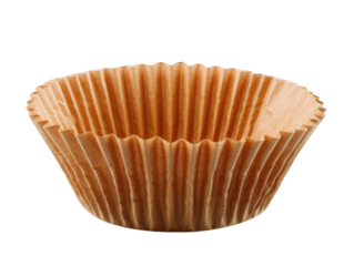Muffin cup placed ready for baking sweet treats in the kitchen on a transparent background