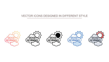 Good Morning icon design with white background stock illustration