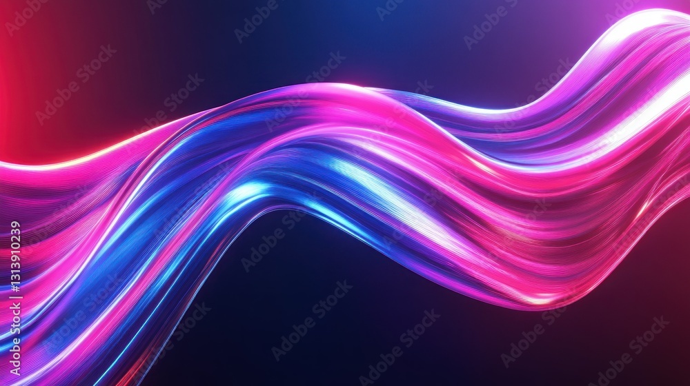 Poster a beautiful flowing ribbon created with light and artistic rendering