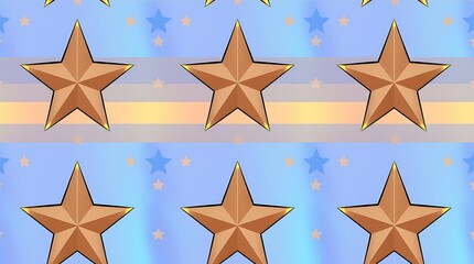 Obraz premium Gold Star Array: An array of golden stars against a gradient background, creating a sense of achievement.