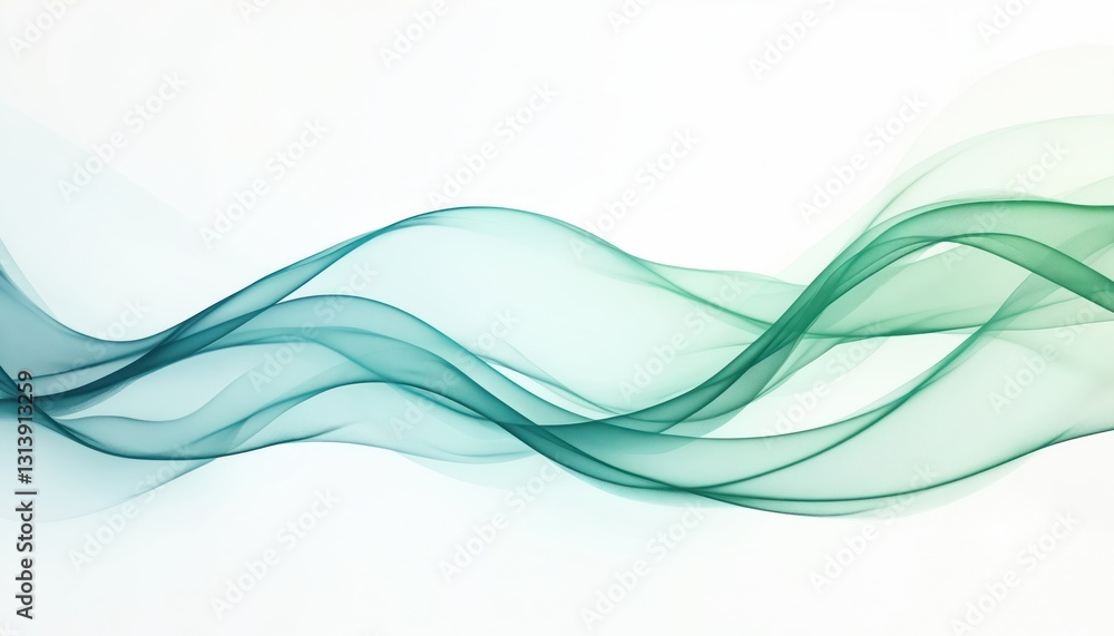 Leinwandbilder modern green blue abstract flowing lines background. sleek dynamic visual effect with gradient trans