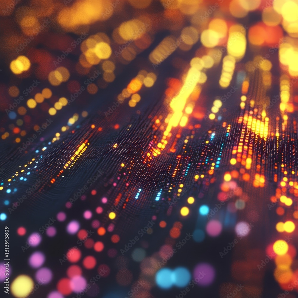 Poster Vibrant and colorful abstract lights create a dynamic and mesmerizing visual effect. Perfect for backgrounds, digital art projects, and modern design applications.