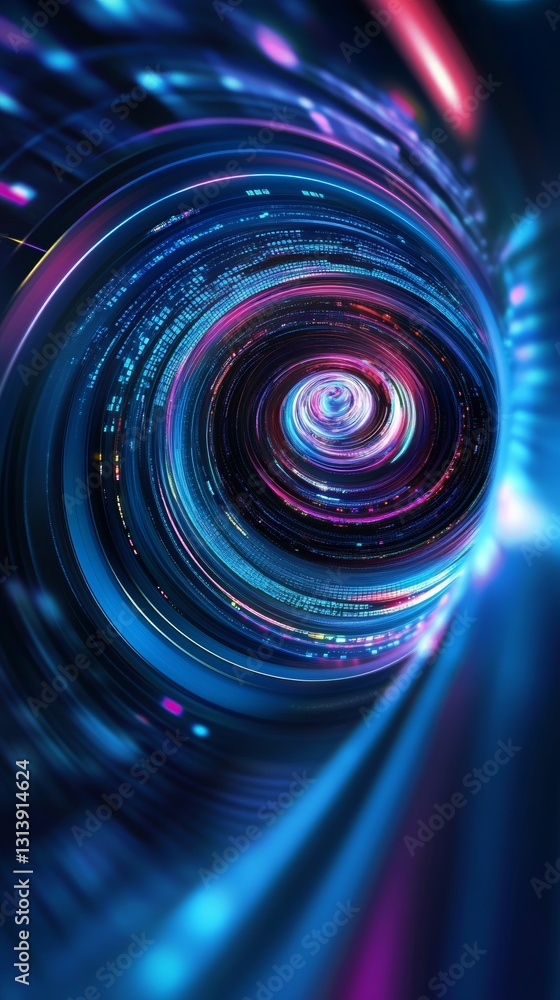 Poster this innovative conceptual background features abstract swirling patterns in vibrant neon colors. it