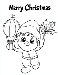 Obraz premium For making a Christmas coloring card with Santa Claus, print it on standard 8.5 x 11 inch paper and fold it