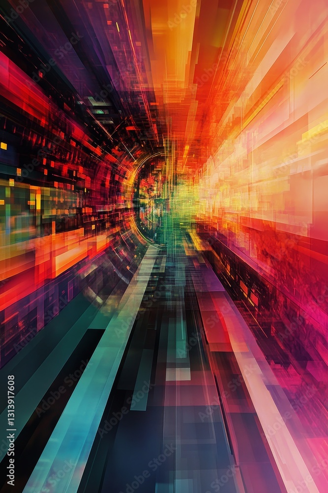Poster a vibrant abstract background showcasing colorful digital motion and light effects. perfect for tech
