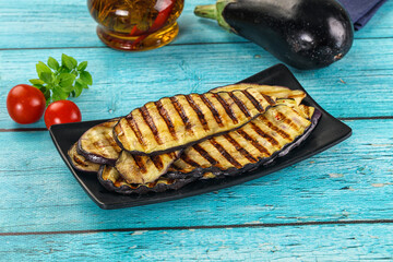 Grilled eggplant slices for snack