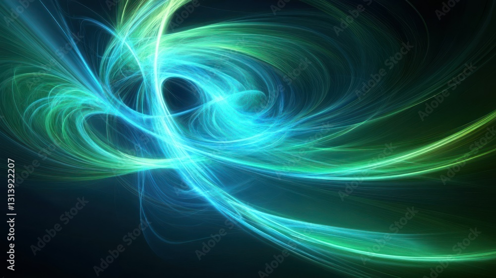 Poster an abstract image of swirling flowing lines with gradients of colors