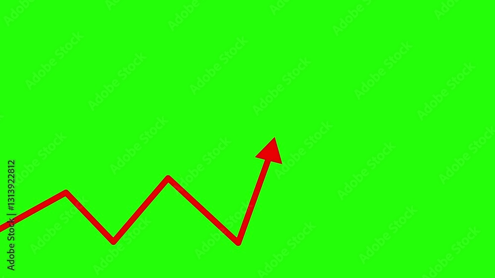 Poster professional business graph and red color line direction animation. on the gradient background going