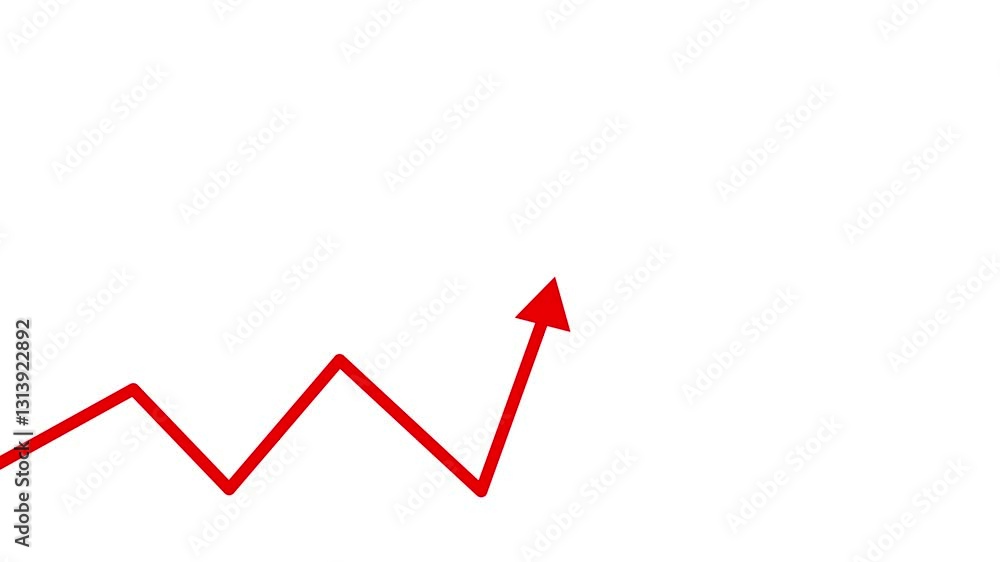 Poster professional business graph and red color line direction animation. on the gradient background going