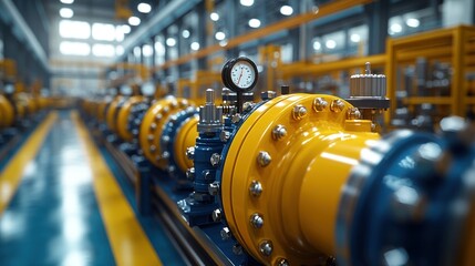 Industrial pipeline assembly with gauges