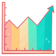 Long-term investment, A timeline graph depicting consistent financial growth over time, ideal for business presentations.