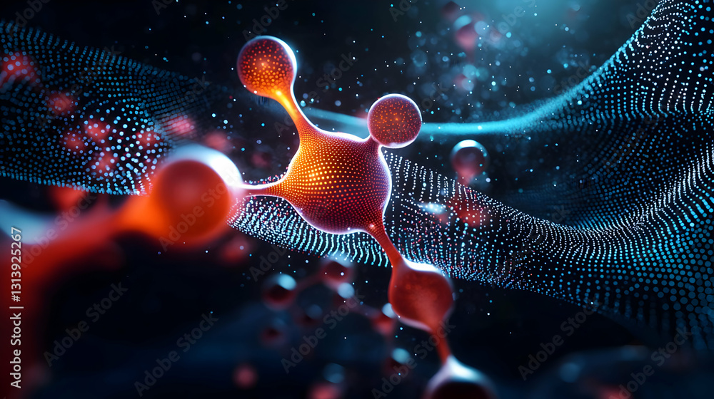 Aufkleber abstract 3d rendering of a molecule
