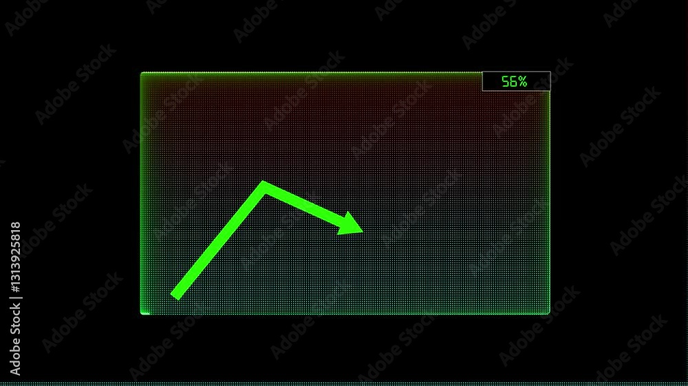 Poster simple graph bar icon illustrates data visualization. neon light animation background , and performa