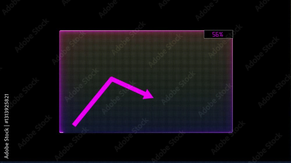 Poster simple graph bar icon illustrates data visualization. neon light animation background , and performa