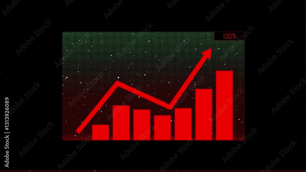 Poster professional business graph and cyan color line direction animation. on the gradient background.