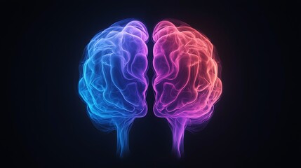 Imaginative Digital Portrayal of Brain with Colorful Light Effects