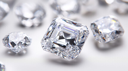 close up of white diamonds on a table
