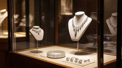 display of diamond jewelry