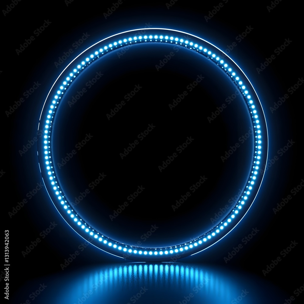 Poster minimalist glowing circular dots border frame background concept