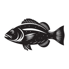 Iconic Snapper silhouette, capturing the spirit of the deep - Snapper illustration - Minimalist Snapper vector - Fish silhouette
