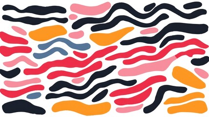 Abstract Colorful Shapes on White Background