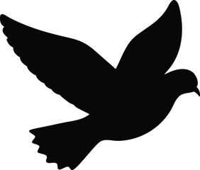 Obraz premium Silhouette of a dove in flight
