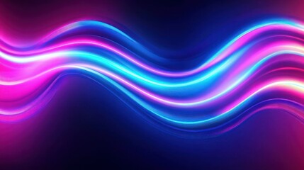 Fototapeta premium Colorful Wavy Glowing Light Trails Flowing Against a Dark Background
