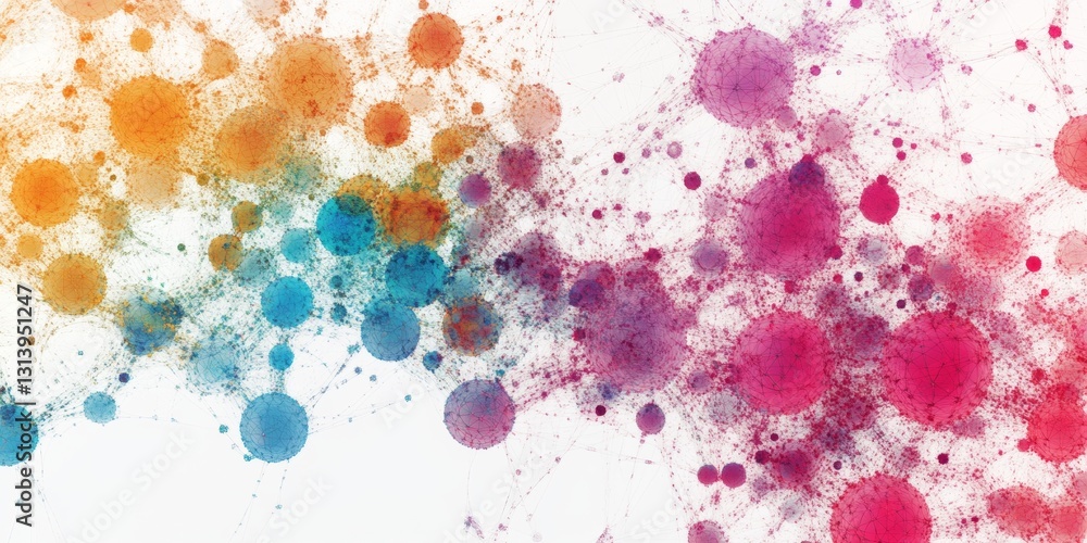 Poster colorful abstract splash of vibrant inks and paints creating dynamic patterns and energy