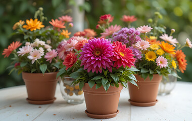 クローズアップ、白い背景に咲く美しい鉢植えの花の庭の装飾
