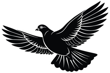Obraz premium Hand drawn flying dove silhouette