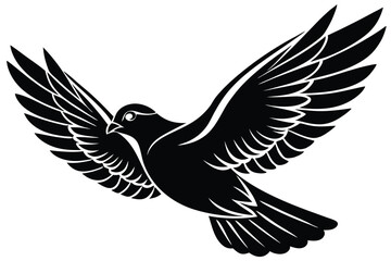 Obraz premium Dove silhouette vector isolated illustration