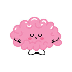Relaxed brain in kawaii style