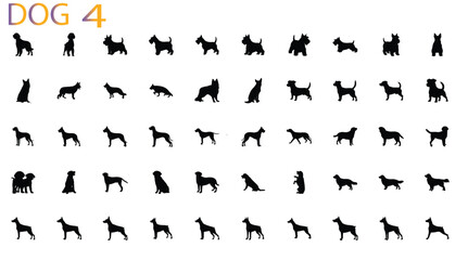 dog silhouette set
