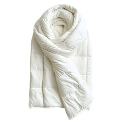 A Puffer Shawl with Lightweight Down Filling in Ivory Isolated on Transparent Background