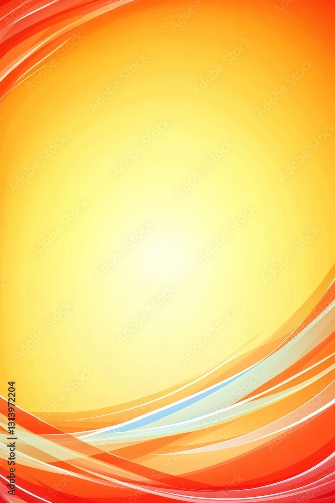 Aufkleber flowing curves red, orange, and yellow abstract background with dynamic lines and gradient blend