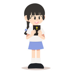 girl holding bible