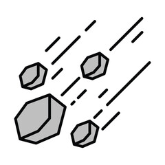 Comet vector filled outline icon. EPS 10 file