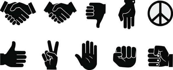 set of hand gestures